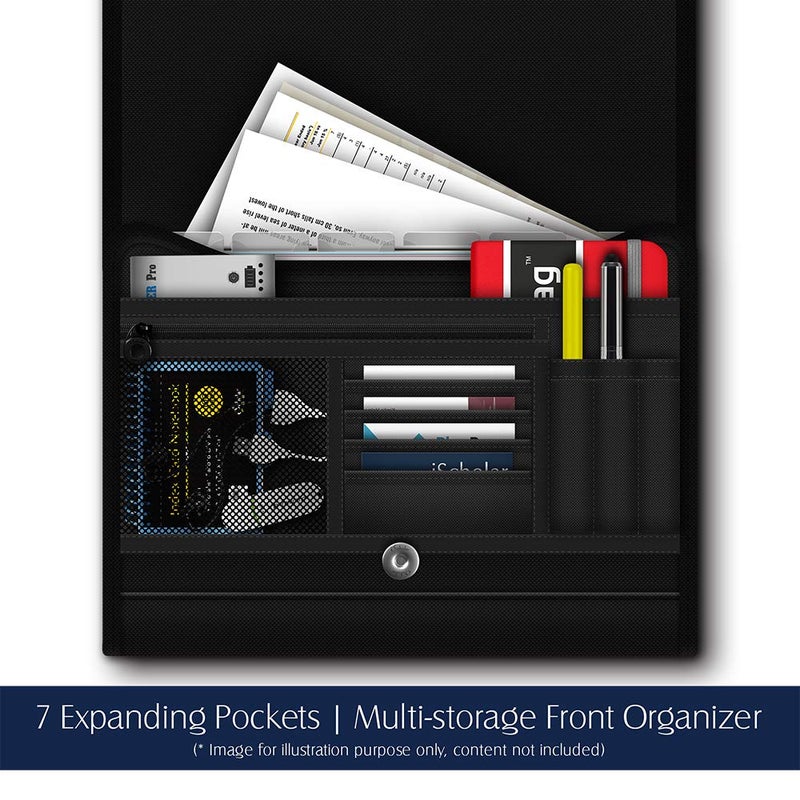 iScholar iQ Plus Premium 7 Pocket Fabric Expanding Folder, 13 x 10 Inches, Color Will Vary (34107) - Image 2